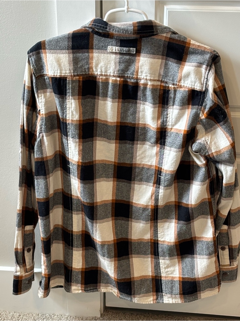 Women’s Duluth Trading Co Plaid Button-Down Shirt - Cream, Black & Brown - Picture 3 of 4